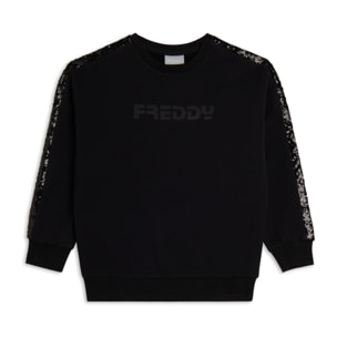 Felpa Bambina con bande di paillettes e logo FREDDY