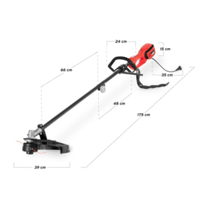 Desbrozadora eléctrica con cable, 1200W, 230V, doble corte hilo 2 mm, ancho corte 35cm - Greencut GGT1200C