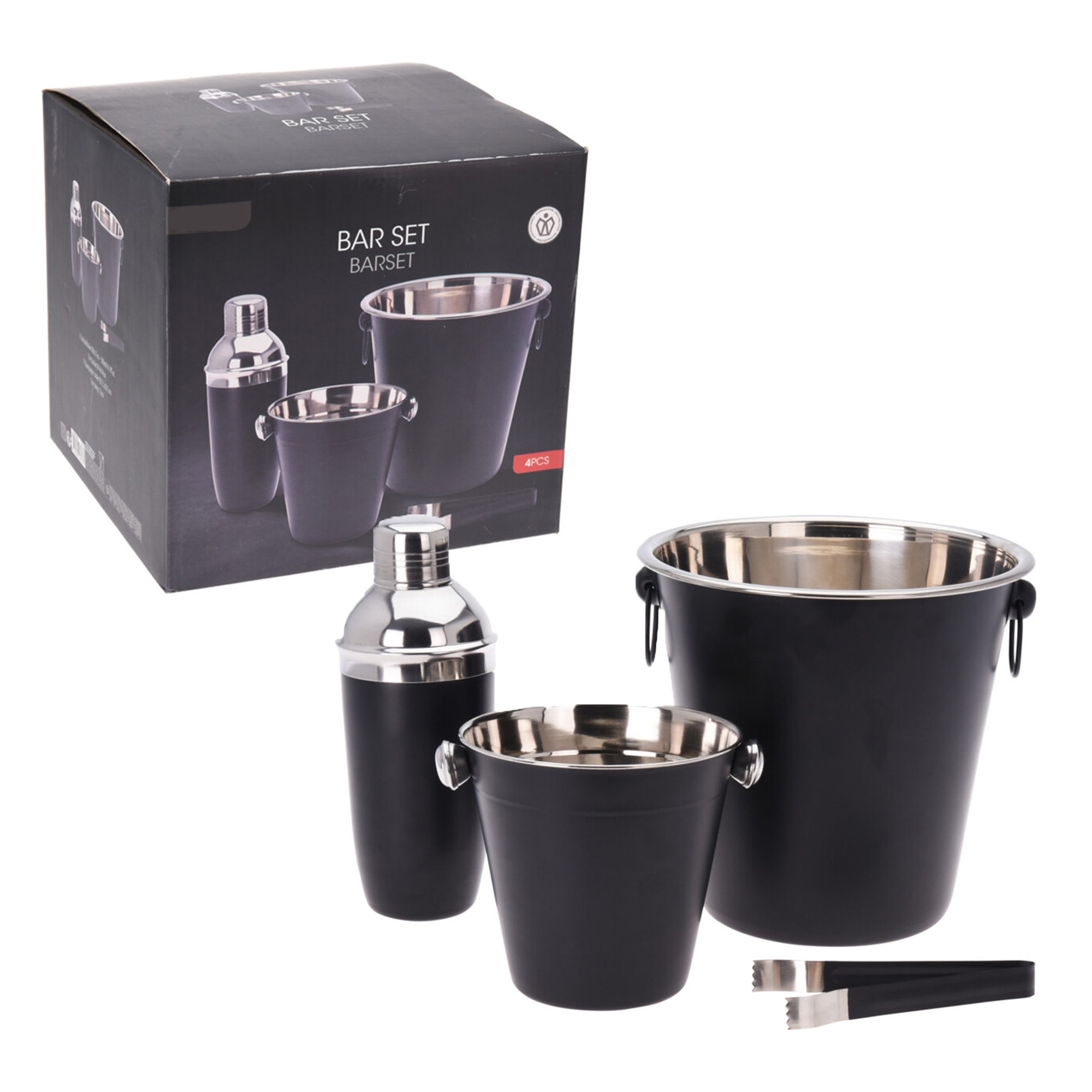 Set de 4 barras de acero inoxidable en negro mate