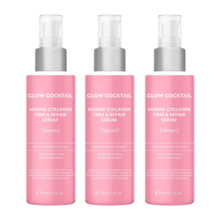 Trío de sérums reafirmantes y reparadores de colágeno marino