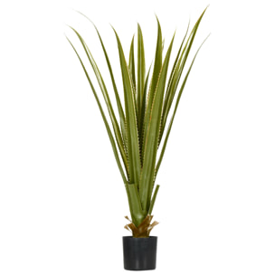 Plante artificielle agave H.90 cm 16 feuilles tronc grand réalisme pot inclus