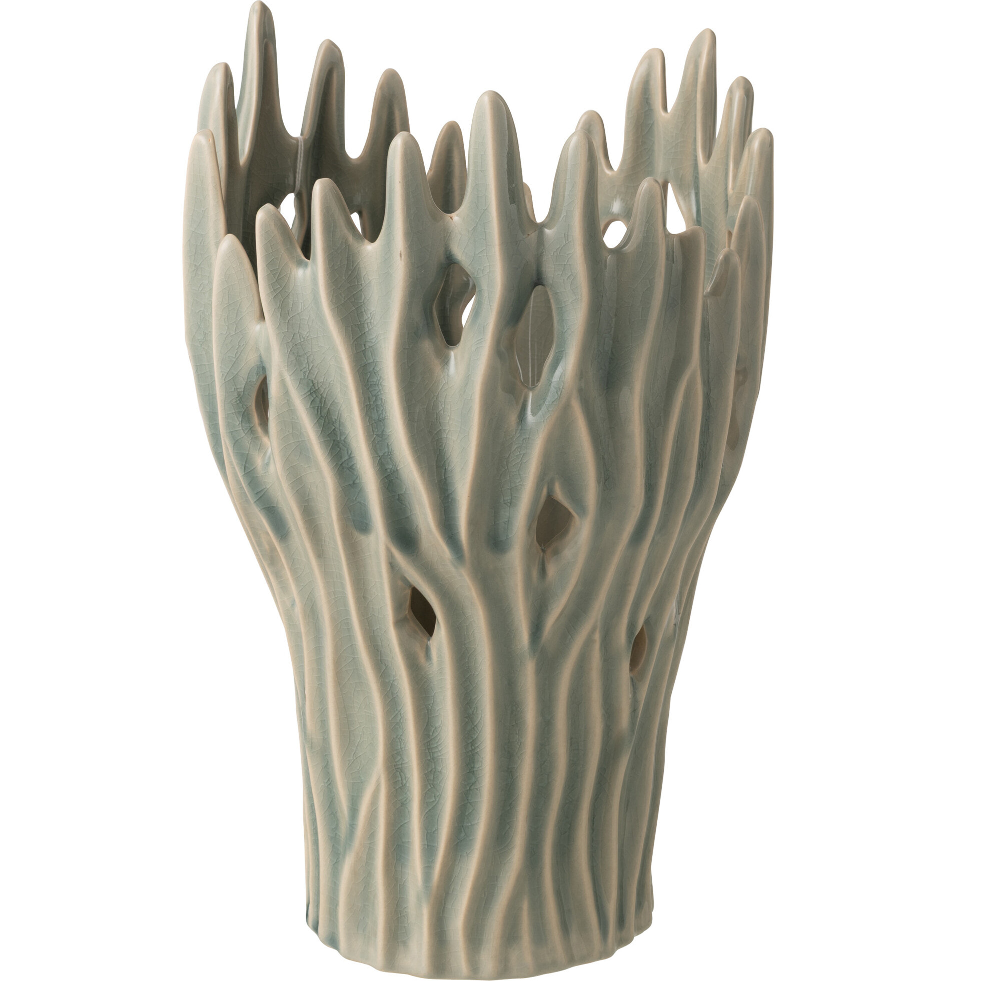 J-Line Vase Amy - porcelaine - bleu clair - large