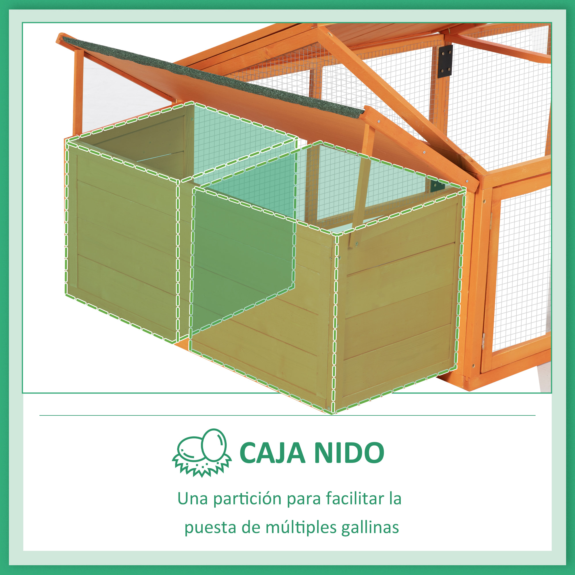 Gallinero de Madera de 2 Pisos para 4-8 Gallinas Techo Abatible 240x112,5x76 cm