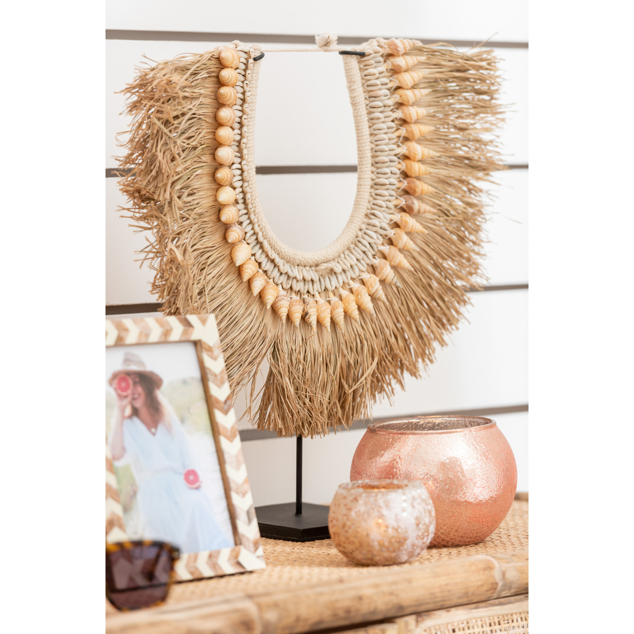 J-Line Collier+Pied Dora Coquillages/Zostere Beige Large