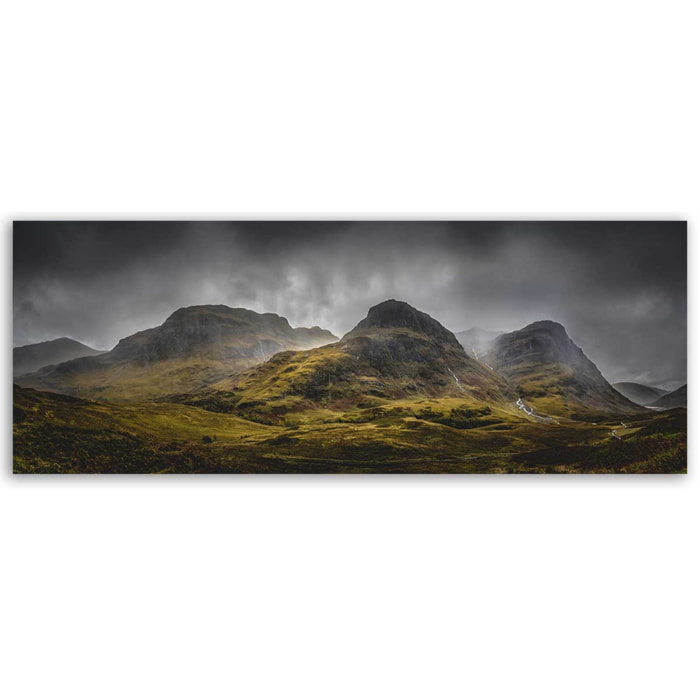 Tableau panoramique montagnes brumeuses Toile imprimée