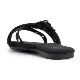 Ciabatta in canvas - NERO