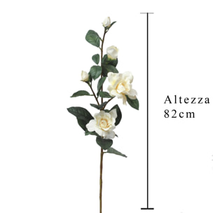 Ramo Di Gardenia. Altezza 82 Cm - Pezzi 3 - 24X82X16cm - Colore: Bianco - Bianchi Dino - Fiori Artificiali