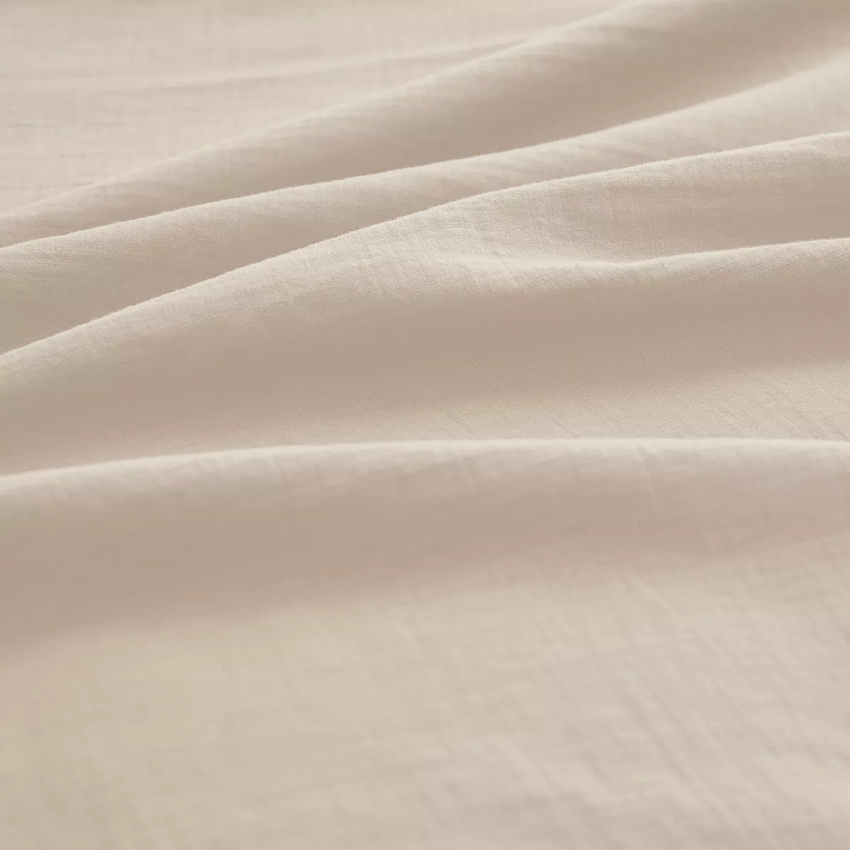 Housse de couette gaze de coton lavé uni blanc Malia neige