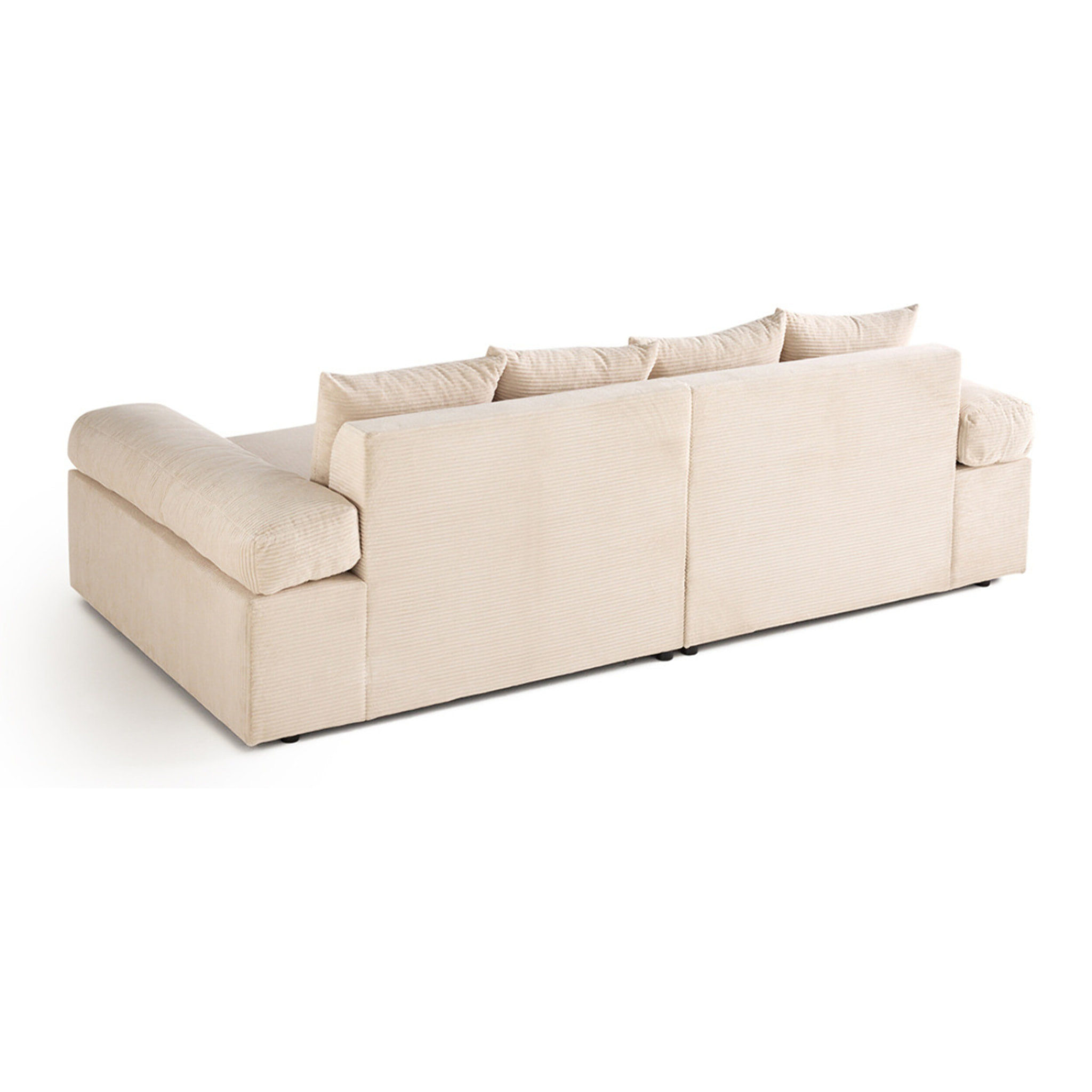 Aspen - canapé 4 places - assise profonde - velours côtelé - Beige