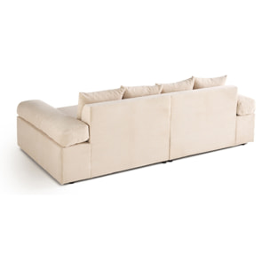 Aspen - canapé 4 places - assise profonde - velours côtelé - Beige