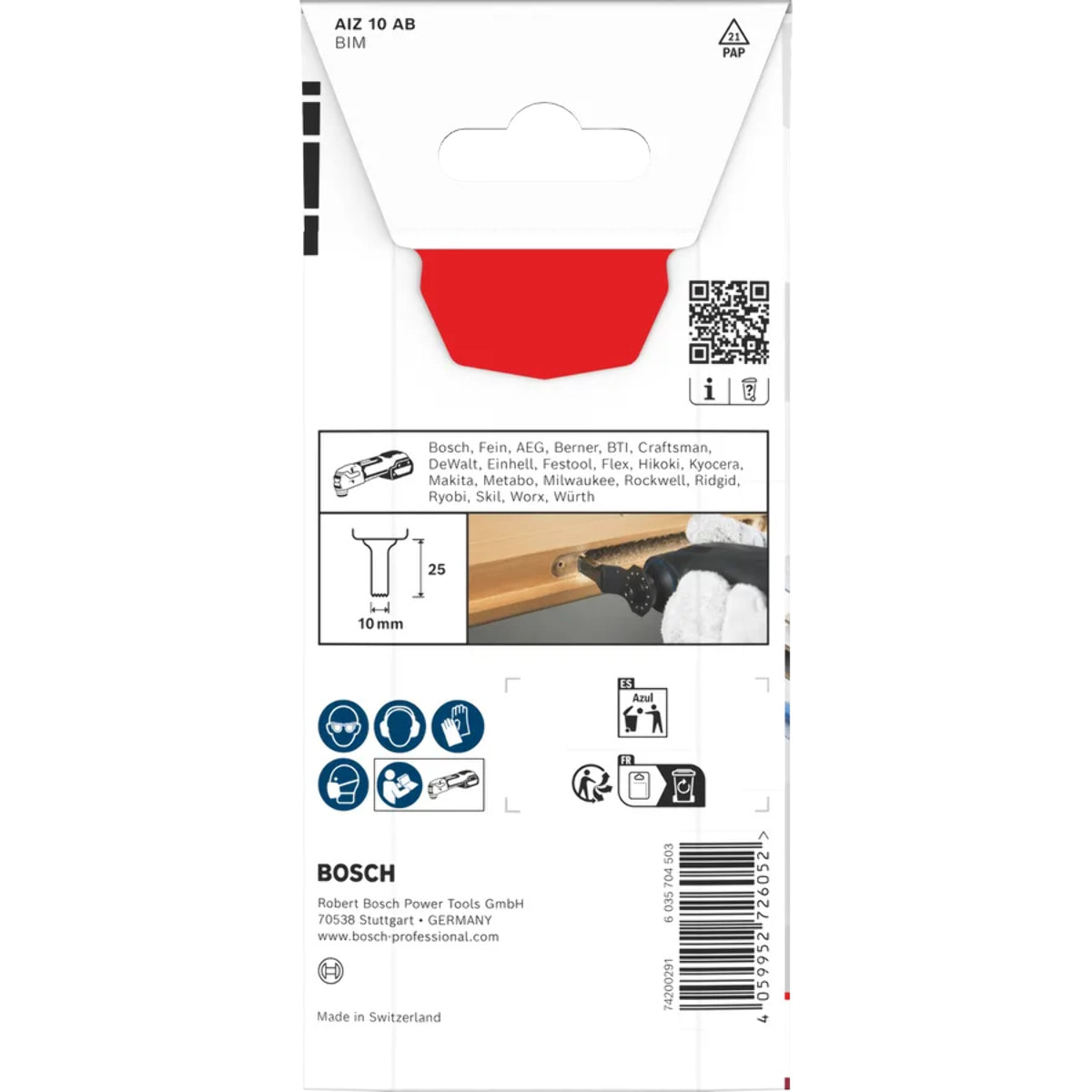 Lame pour coupe plongeante PRO AIZ 10 AB - Pour outils oscillants multi-fonctions - BOSCH - 2608669253