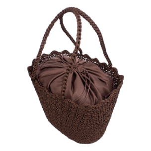 Basentello Bolso de hombro Mujer. Fabricaco en algodón tejido artesanal a mano.