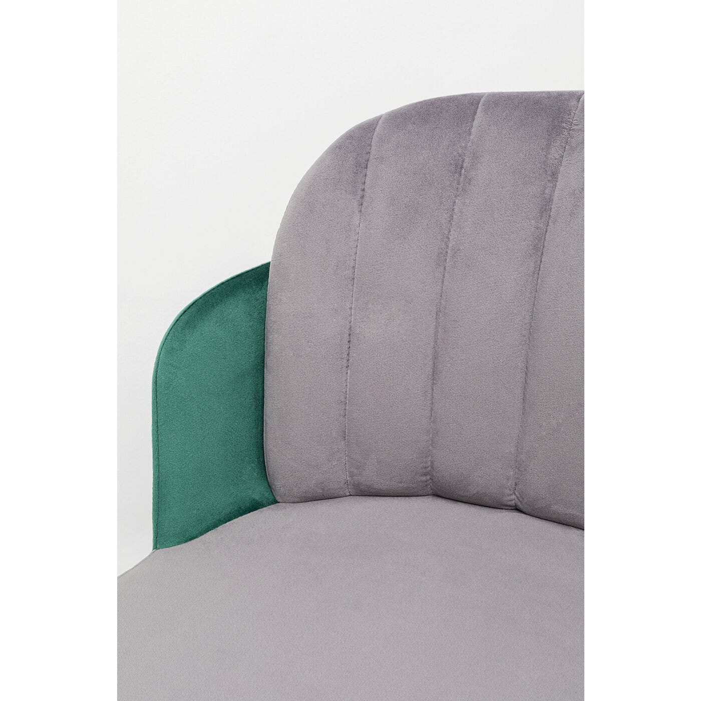 Tabouret de bar Hojas velours gris et vert Kare Design