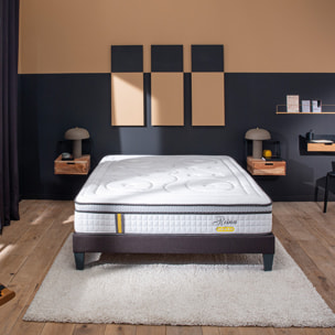 Ensemble Matelas Ressorts ensachés Reina 2.0 avec sommier en bois