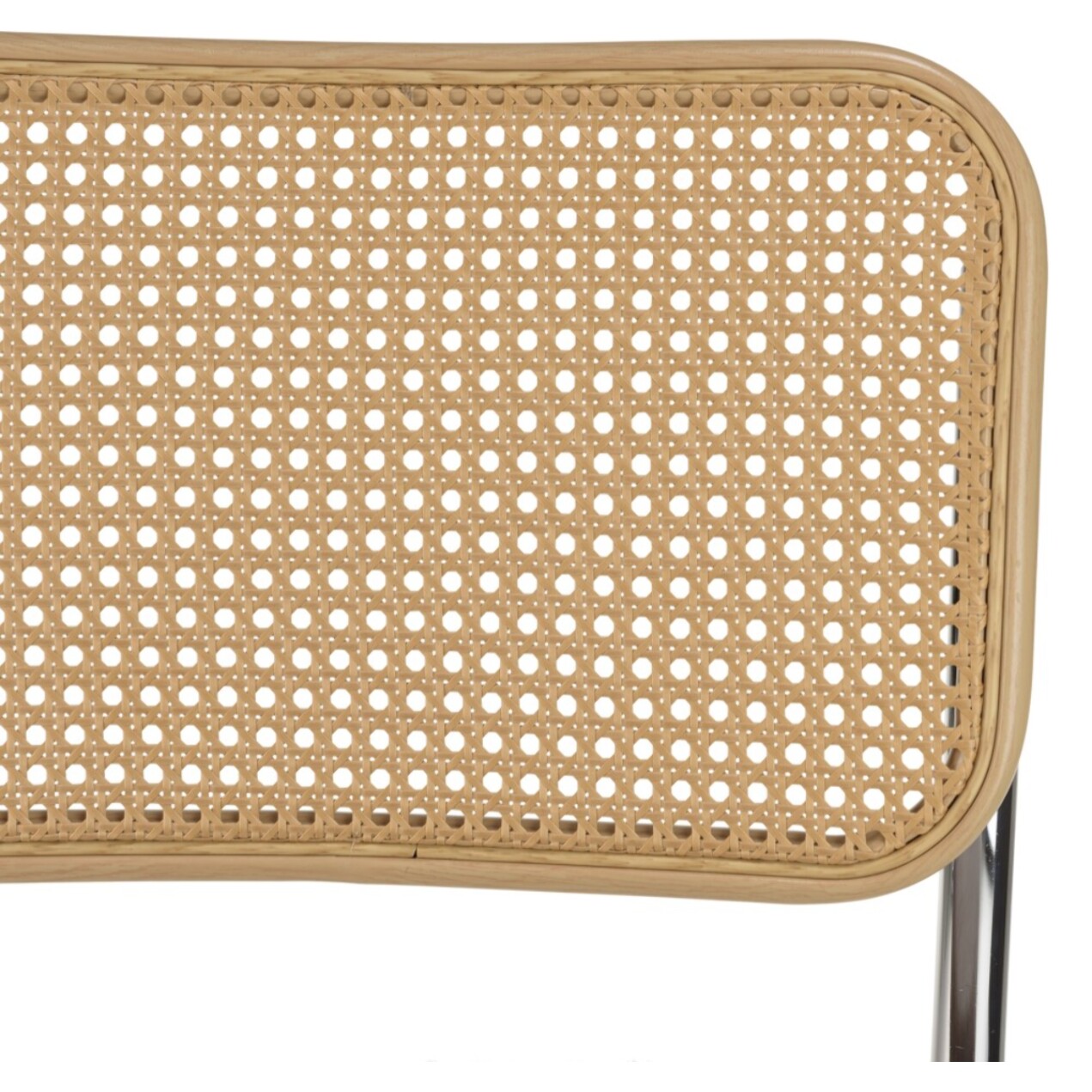 LEA - Lot de 2 chaises assise tissu taupe dossier effet cannage