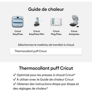 Accessoire CRICUT Puff Iron On White