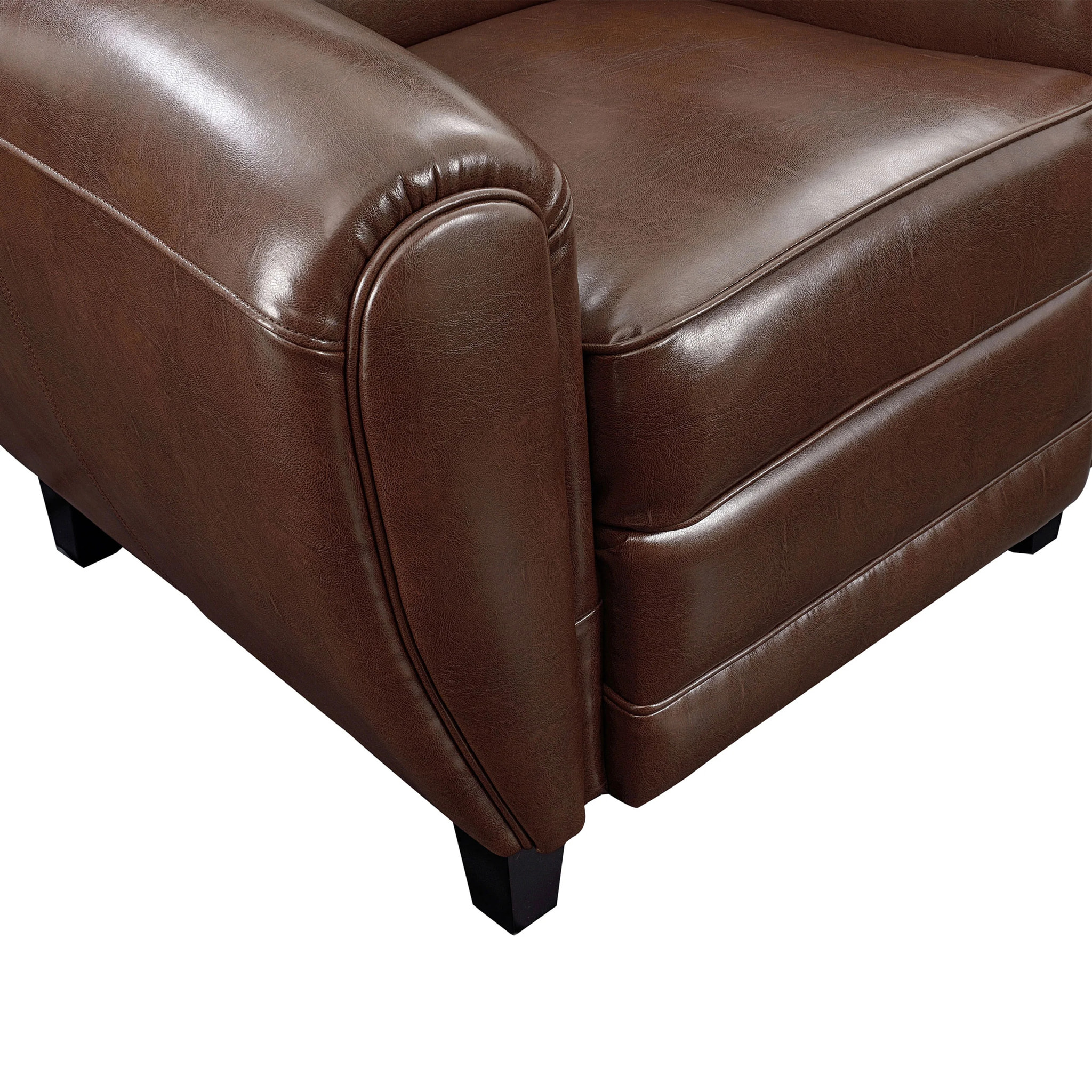 Fauteuil marron en croute de cuir enduite - Club