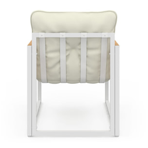 Salon de jardin Ozéa 4 places blanc et cordage