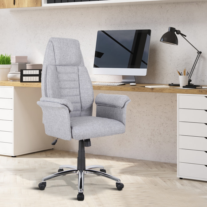 Fauteuil de bureau ergonomique hauteur réglable roulettes pivotantes 69 x 68 x 126 cm gris