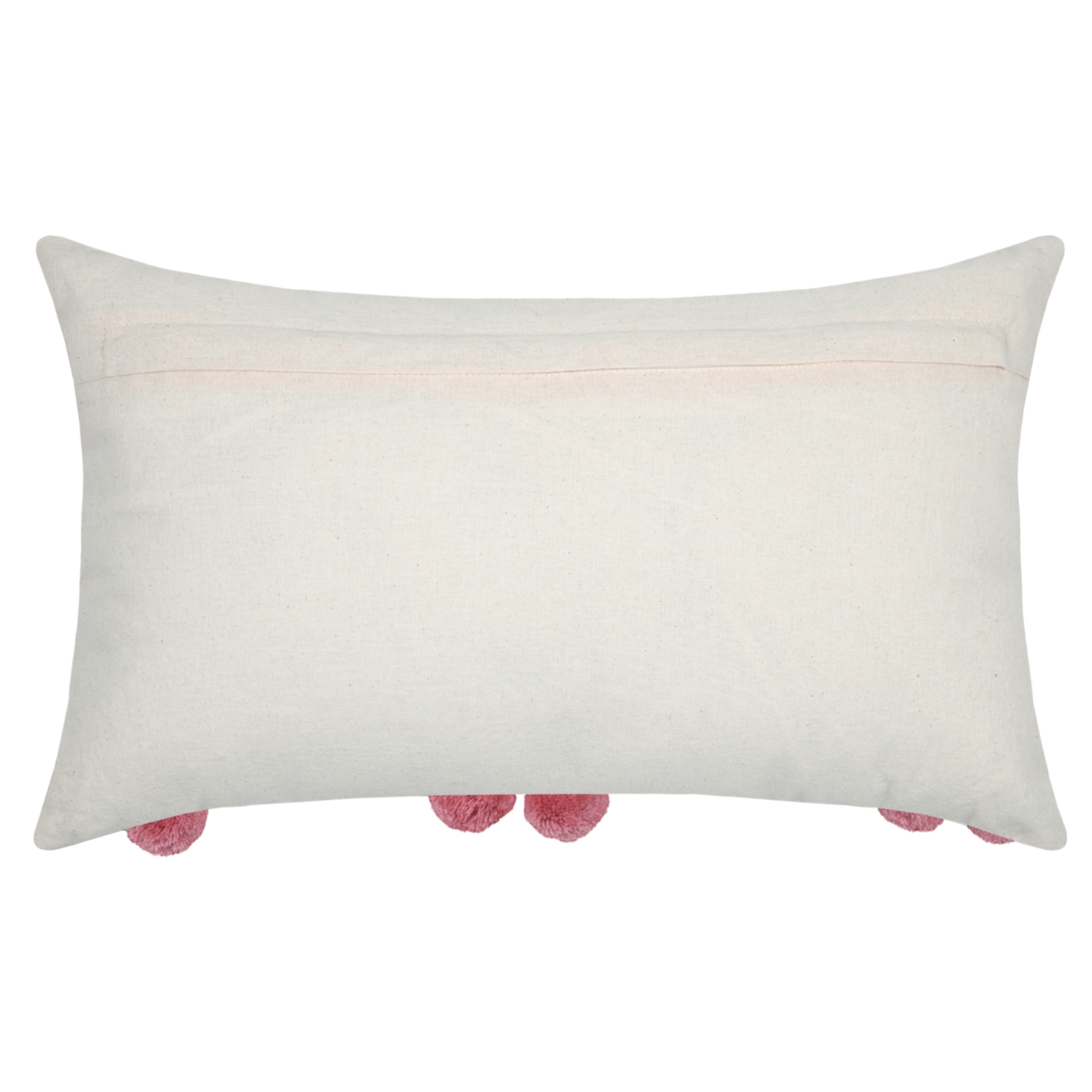Coussin avec cerises en relief pompons - Beige