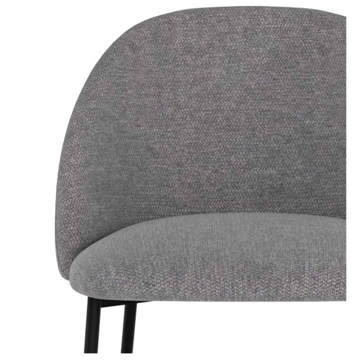 Lot de 2 chaises pour îlot central 66 cm en tissu chiné gris foncé - Karl