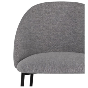 Lot de 2 chaises pour îlot central 66 cm en tissu chiné gris foncé - Karl
