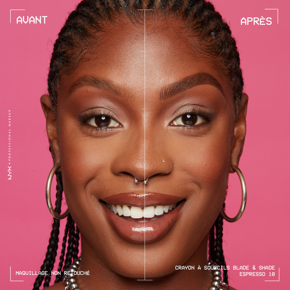 NYX Professional Makeup Blade & Shade, Crayon sourcils double embout, tenue jusqu'à 16h, Espresso