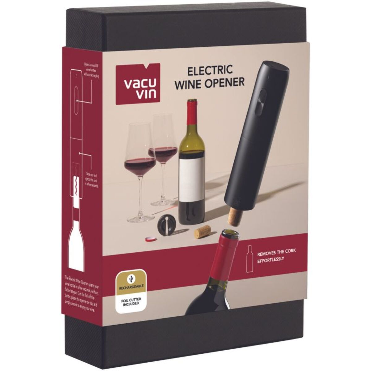 Tire bouchon électrique VACUVIN Wine Opener rechargeable
