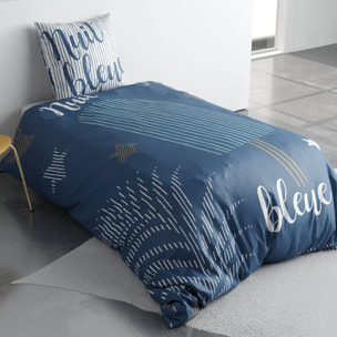 Parure de lit enfant 100% coton - NUIT BLEUE