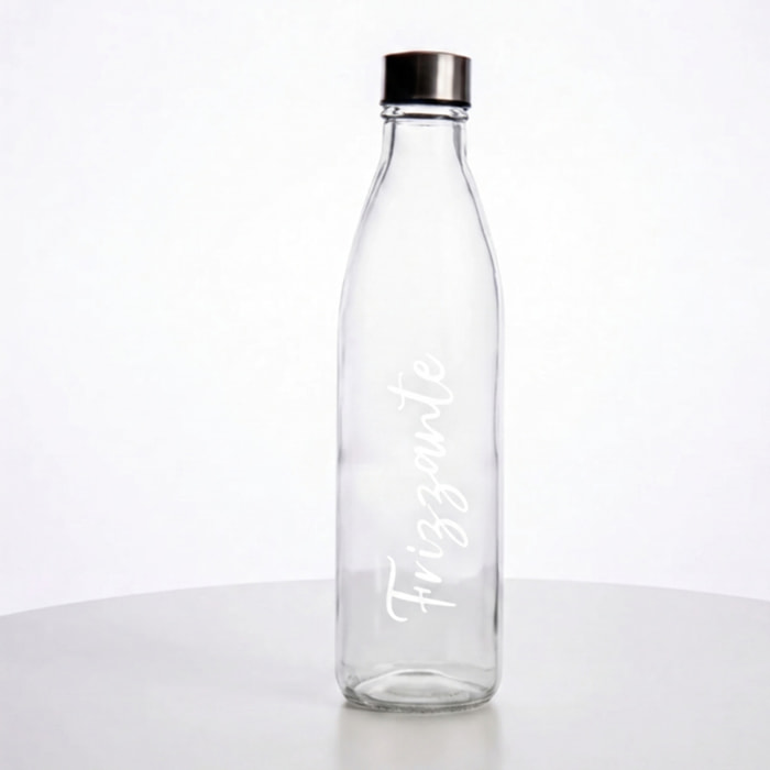 Set 6 bottiglie in vetro da 1 litro con tappo in acciaio inox, bottiglie per acqua naturale e frizzante, resistenti e riutilizzabili, design elegante per tavola e frigorifero, facili da pulire, ideali per casa ristorante e ufficio