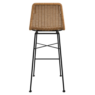 Lot de 2 chaises de bar 76 cm en résine tressée marron - Mandya