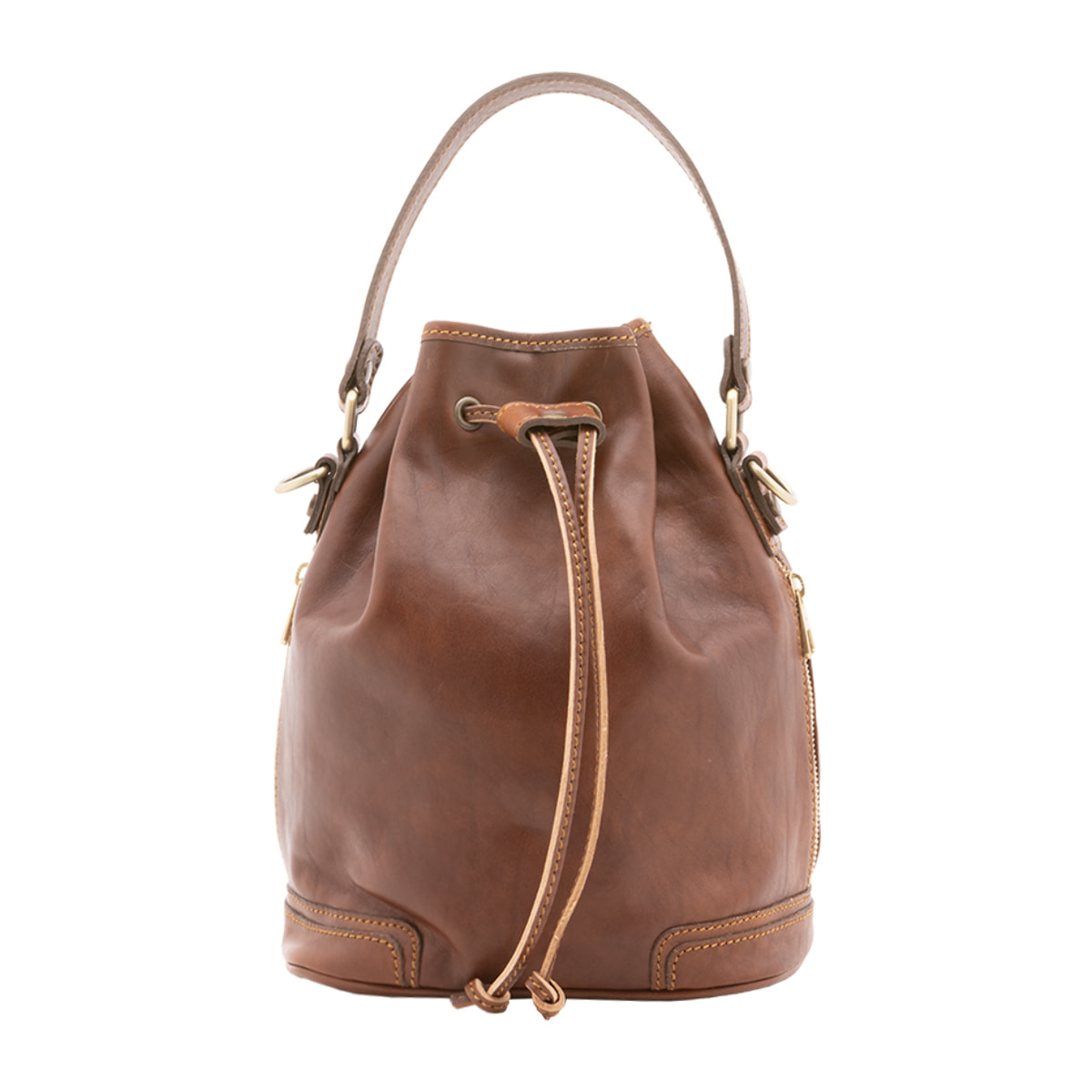 Borsa a secchiello  unisex In Vera pelle Made in Italy 24x30x16 cm