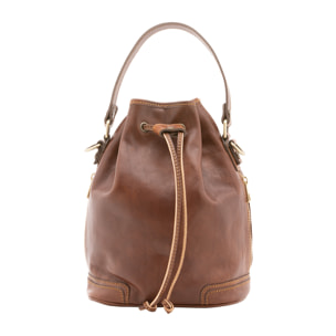 Borsa a secchiello  unisex In Vera pelle Made in Italy 24x30x16 cm
