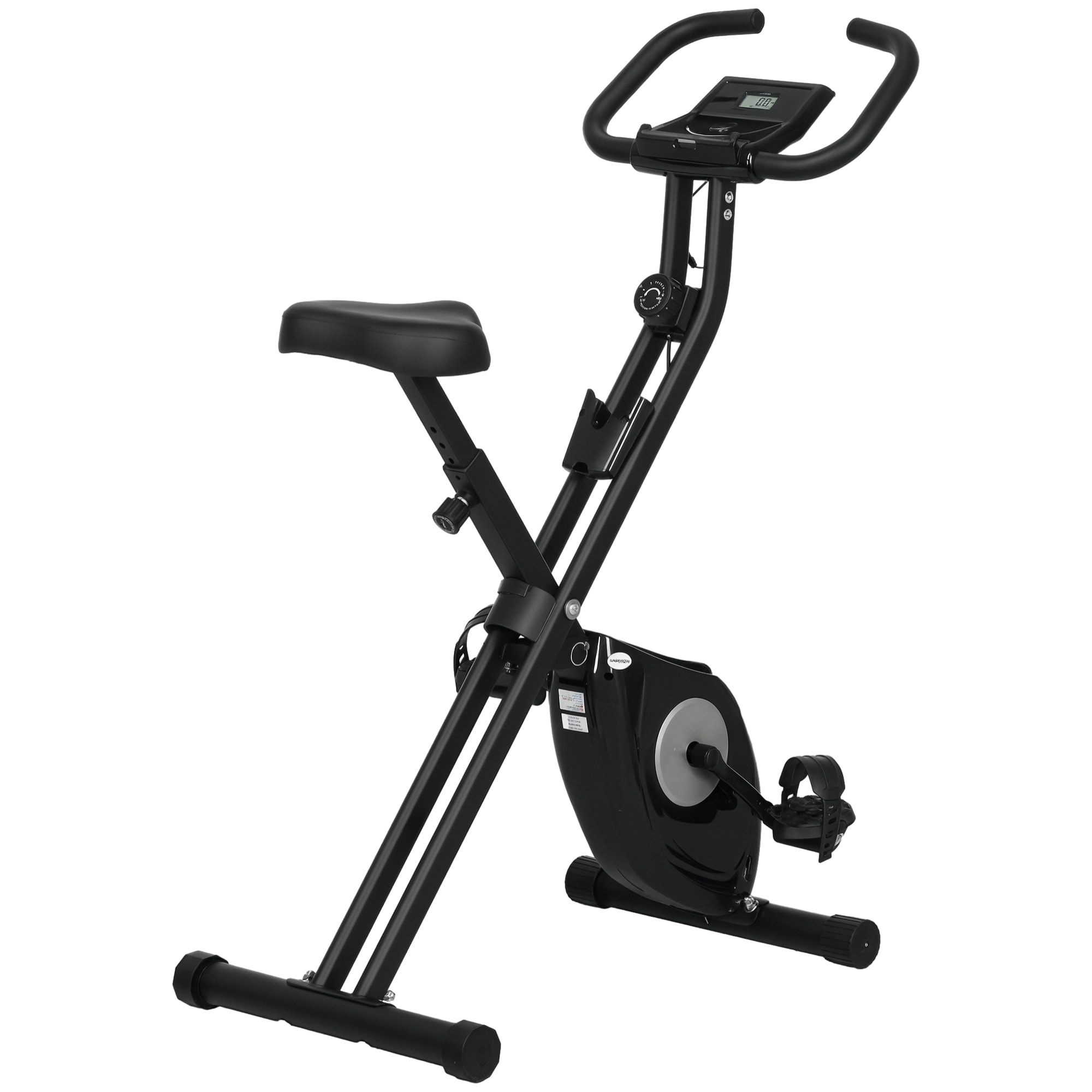 Bicicleta Estática Plegable con 8 Niveles de Resistencia Magnética Bicicleta de Ejercicio Fitness con Pantalla LCD y Asiento Regulable para Casa Oficina 43x85x109 cm Negro