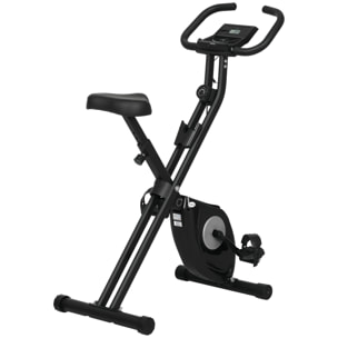 Bicicleta Estática Plegable con 8 Niveles de Resistencia Magnética Bicicleta de Ejercicio Fitness con Pantalla LCD y Asiento Regulable para Casa Oficina 43x85x109 cm Negro