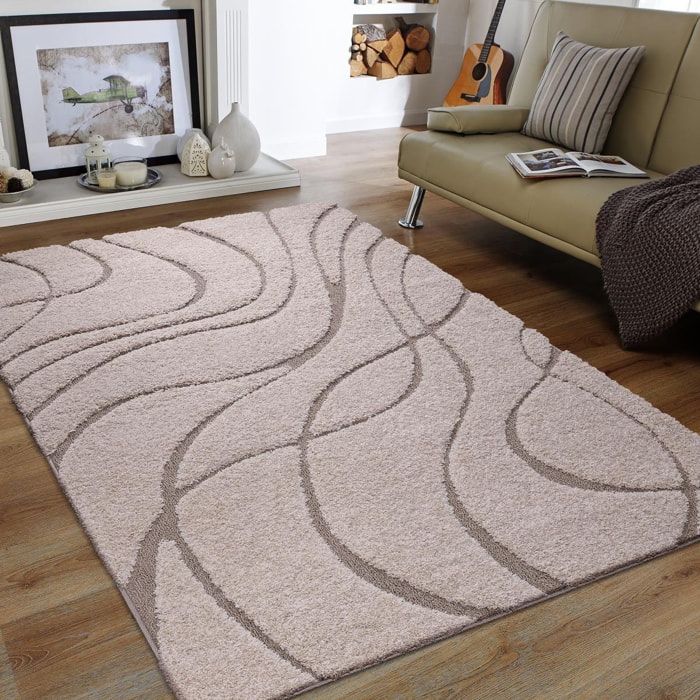 Tapis shaggy tissé motif géométrique DASO