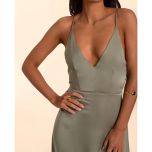 Vestido largo satinado