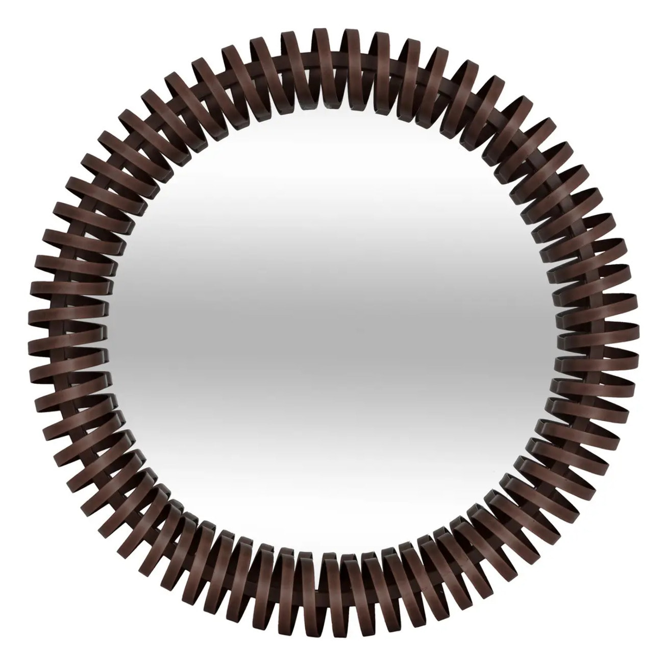 Miroir rond Barrel D.61cm marron métallisé