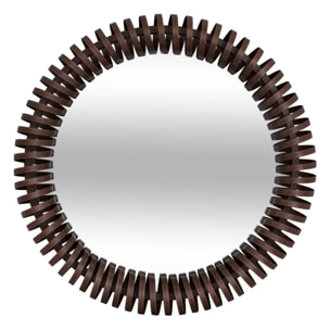 Miroir rond Barrel D.61cm marron métallisé