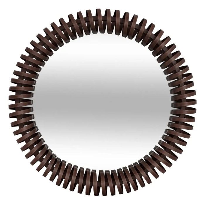 Miroir rond Barrel D.61cm marron métallisé