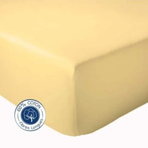Drap Housse coton bonnet 23 cm fabriqué en France - Jaune
