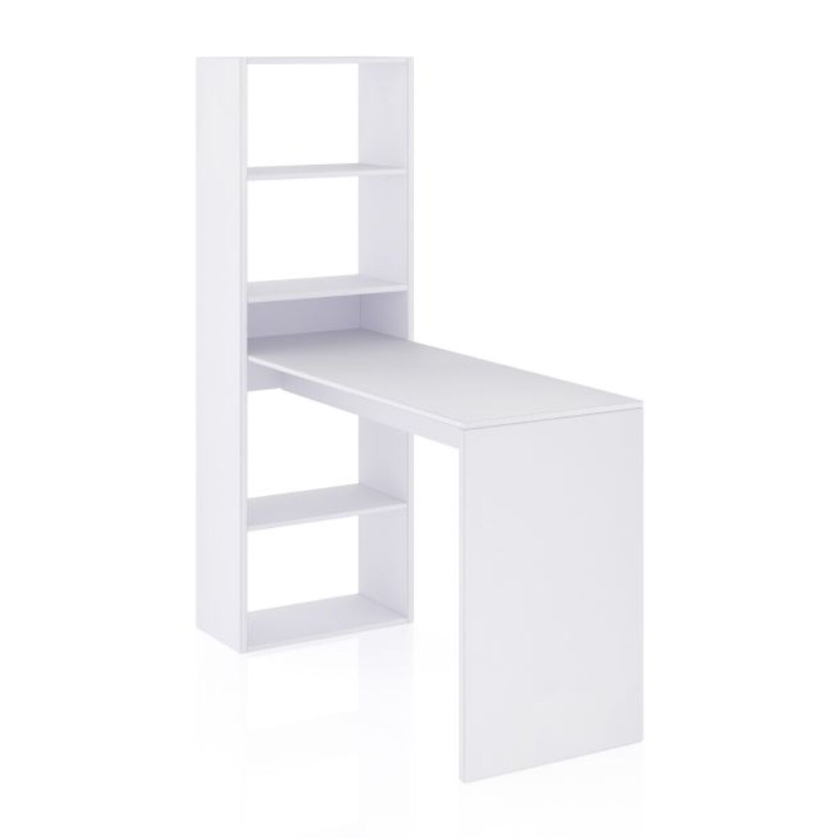 Mesa de escritorio con estantería Cosmic Blanco Artik (Blanco Mate)