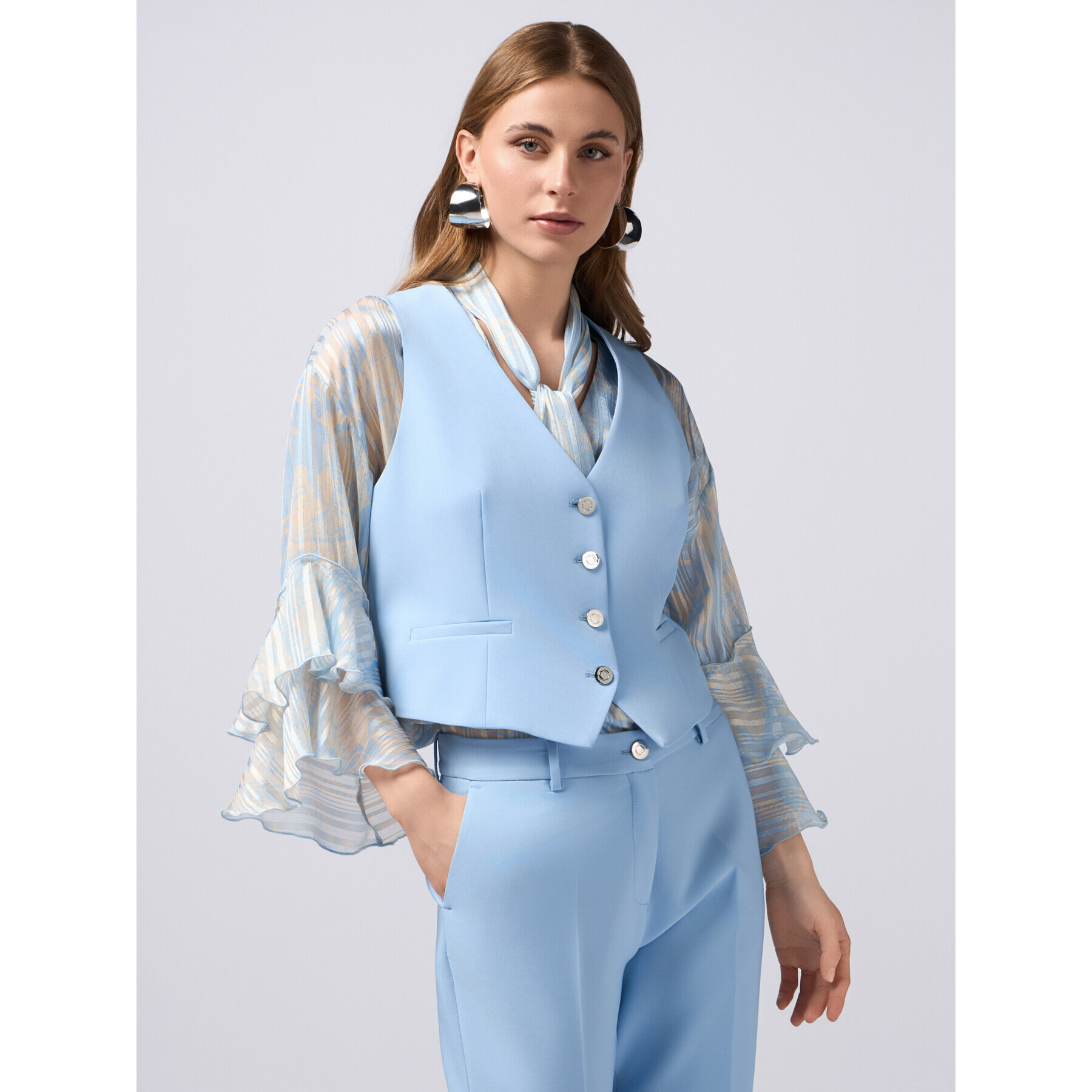 Oltre - Gilet in tessuto tecnico - Azzurro
