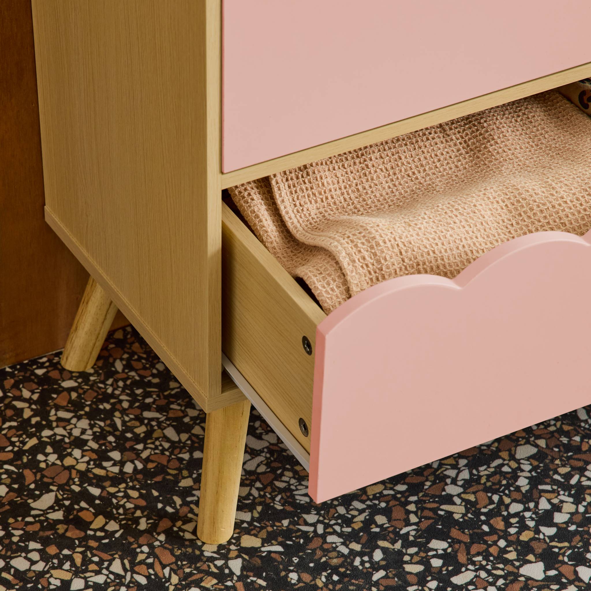 Commode enfant décor bois 3 tiroirs AZUR