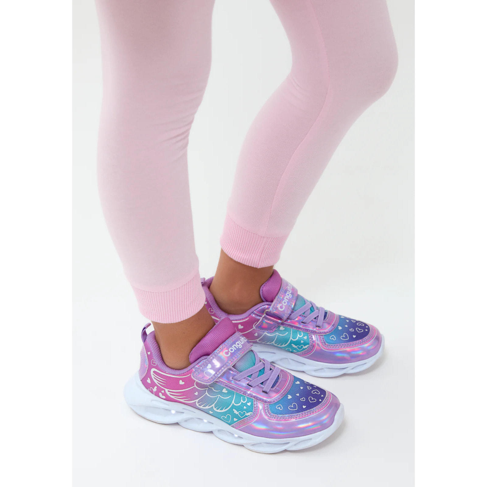 Zapatillas De Luces De Niña Con Cordones Elásticos