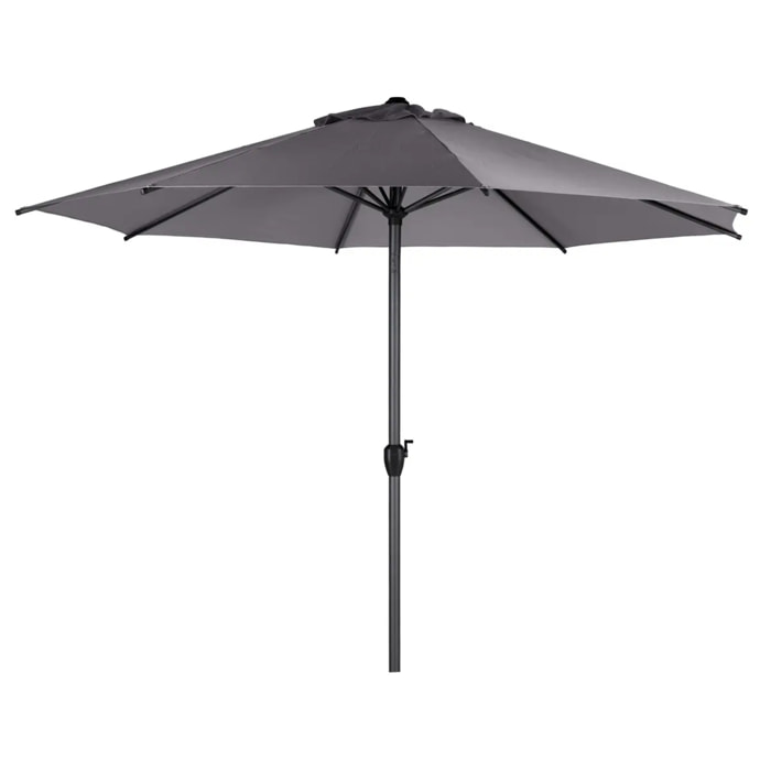 Parasol droit rond "Loompa" ardoise 3m en aluminium
