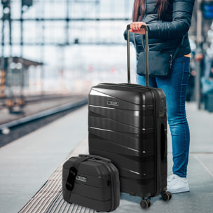 Juego De Maletas Rígidas Pp Jaslen Stuttgart Negro