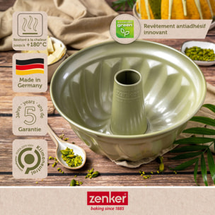 Lot de 2 moules à gâteaux 25/25 cm en acier avec cire de carnauba Zenker Green Vision