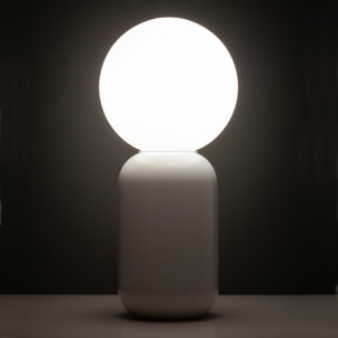 Lampe à poser Tomasucci CLIP, en céramique et verre, blanc, 14 × 14 × 32 cm