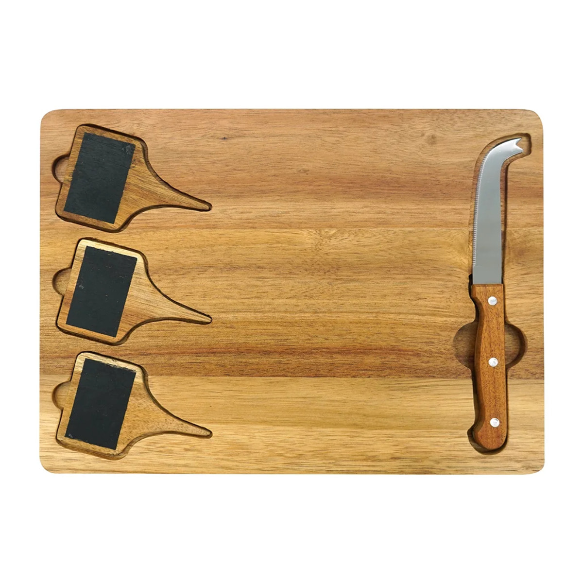 Plateau de fromages avec ardoises et couteau à fromage 32 x 23 cm Fackelmann